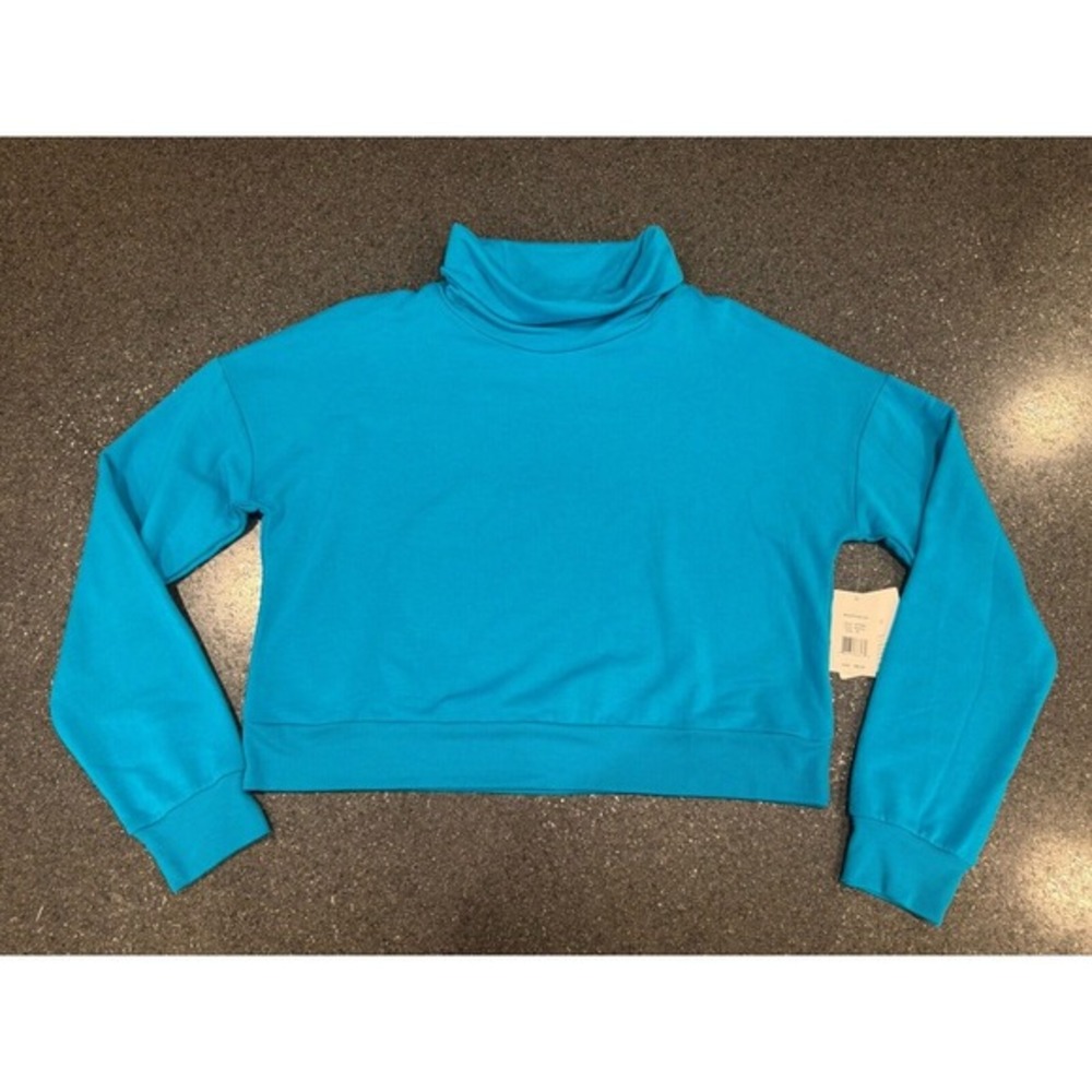 NEW Beyond Yoga Carribean Blue Cropped Turtle Neck XL